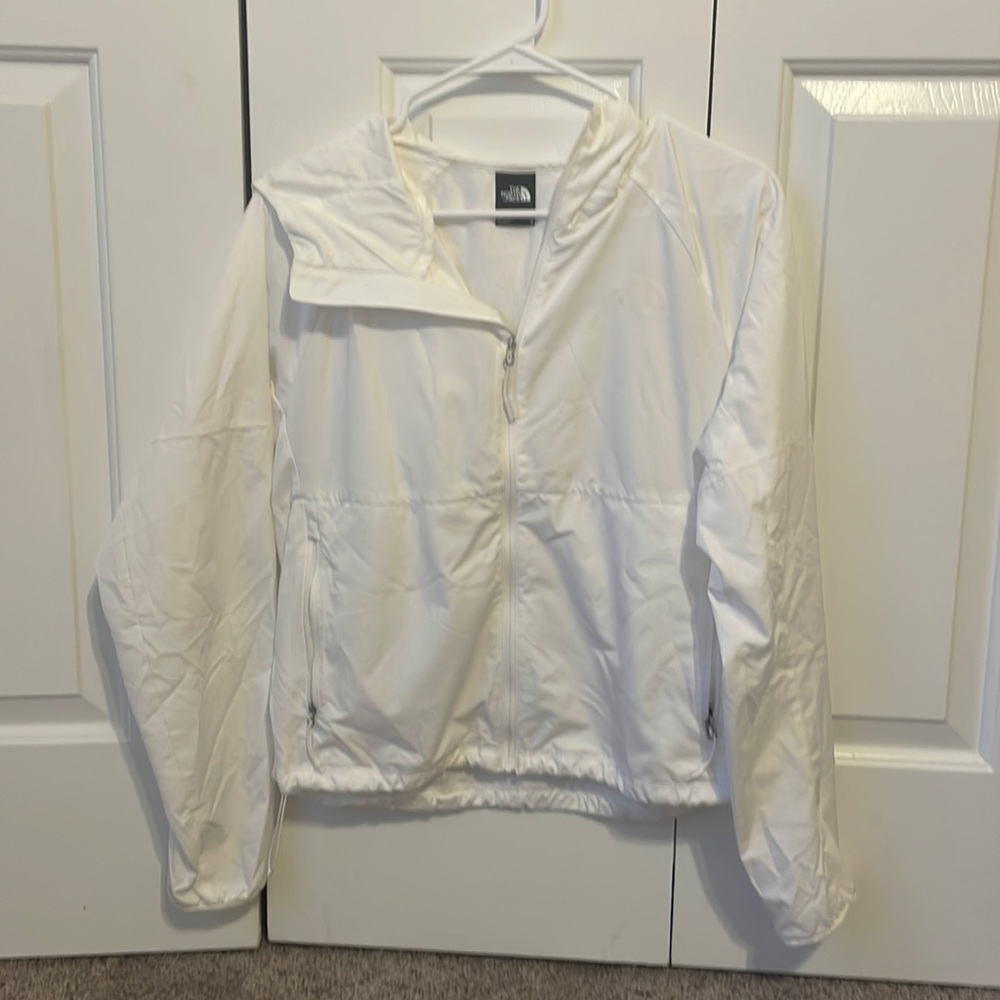 The North Face Windbreaker Jacket, Size Medium, White